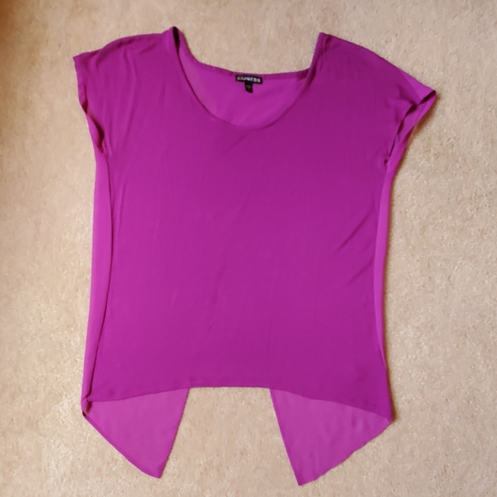 Express fuschia open back tee size XS